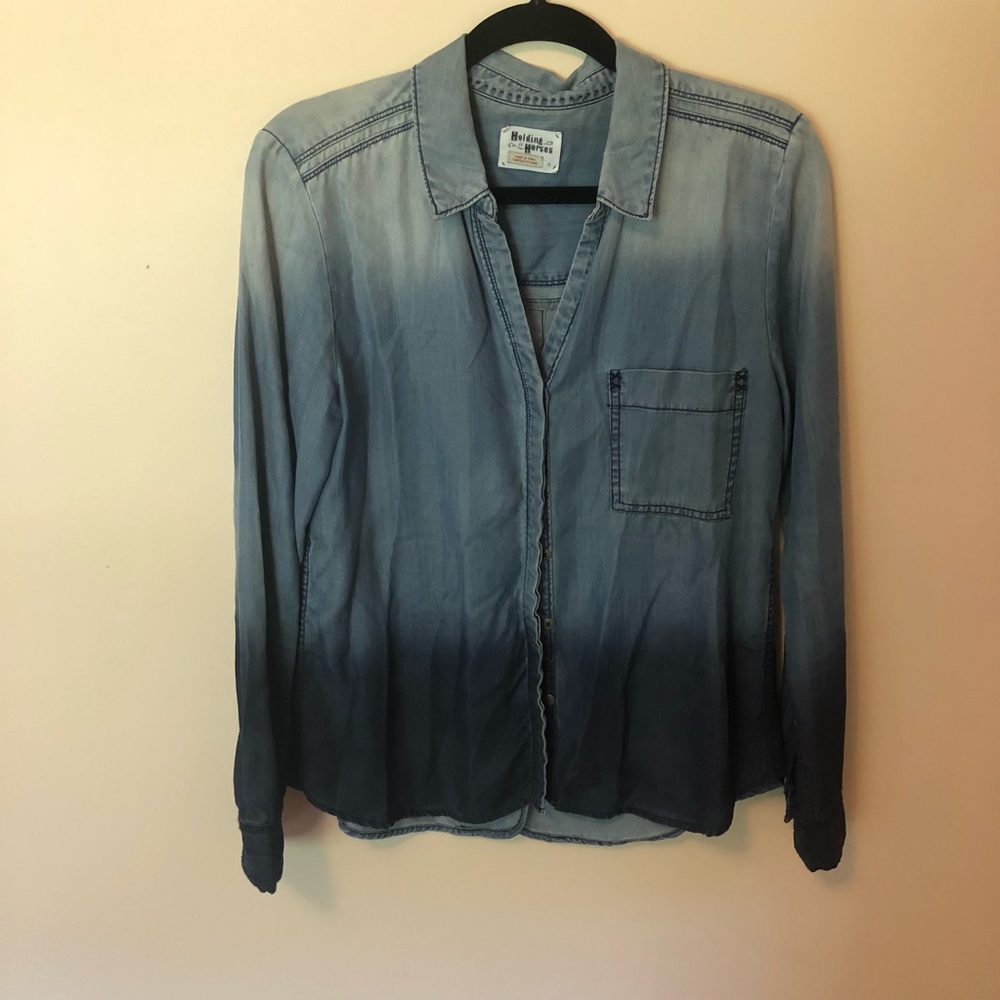 Ombré Jean Button down shirt